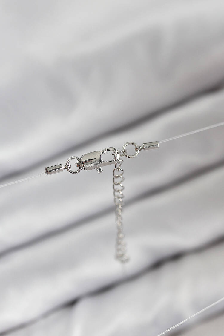 Pattern Silver Color Ghost Necklace With Chain Zircon Stone