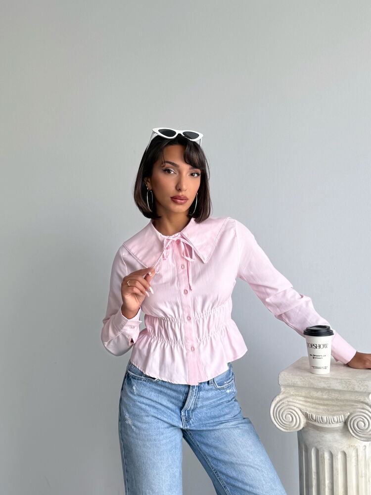 Blouse Elegant Fitted Round Neck Long Sleeve