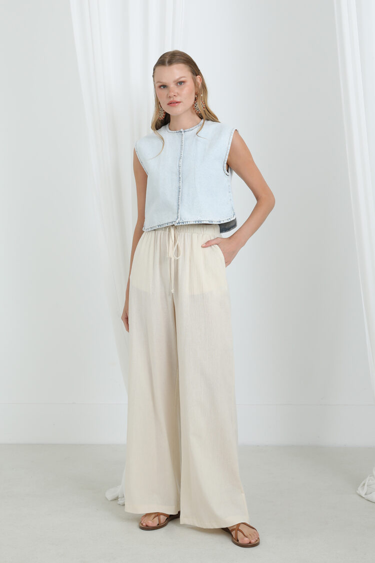 Palazzo Pants With Wide Leg And Drawstring - Brand: SOUL - Women & Kids, Baby Clothes Wholesale - Globality Store