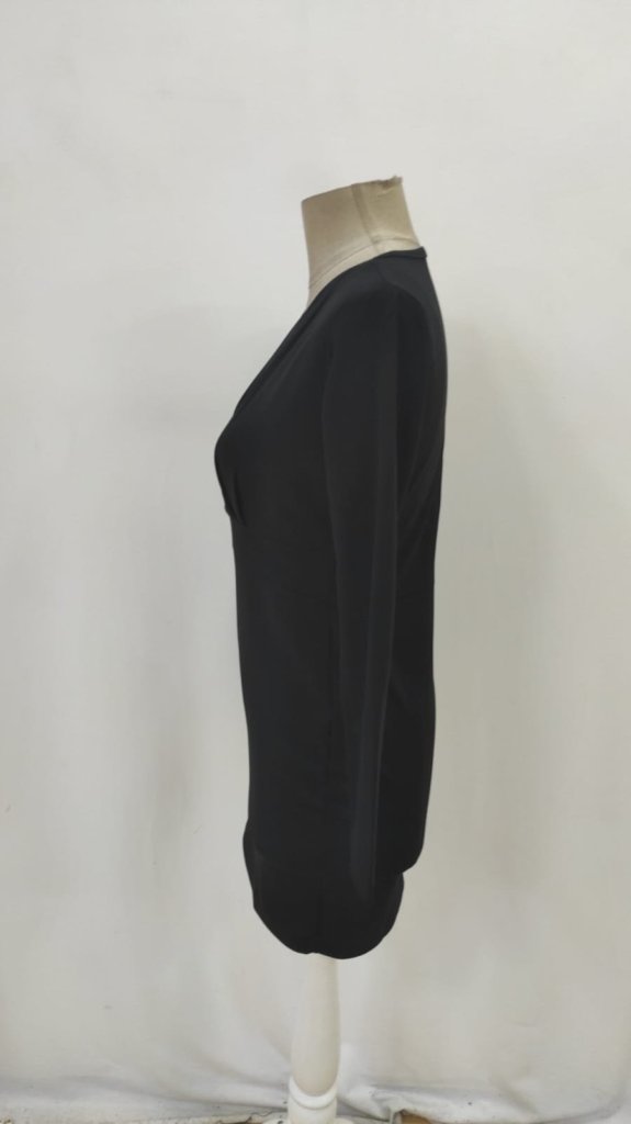 Elegant Bodycon Dress With V-Neck & Long Sleeves