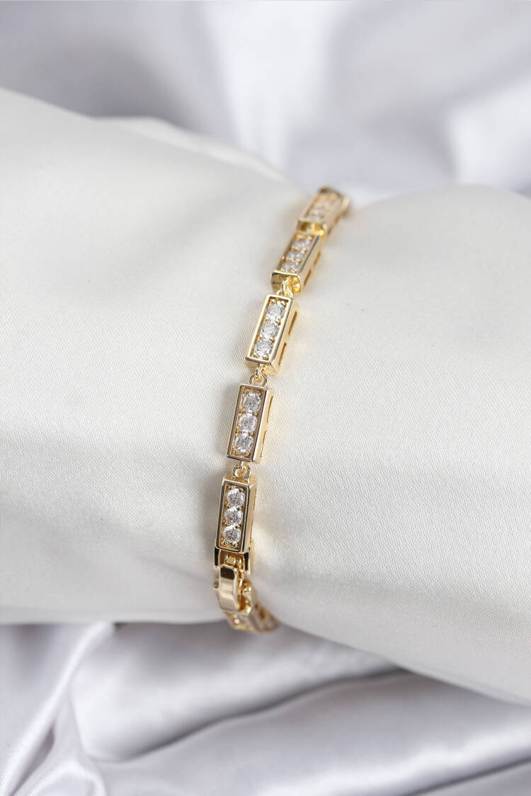 Brass Vip Series Gold Color Fragmented Pattern Women's Bracelet - Brand: Ebijuteri - Women & Kids, Baby Clothes Wholesale - Globality Store