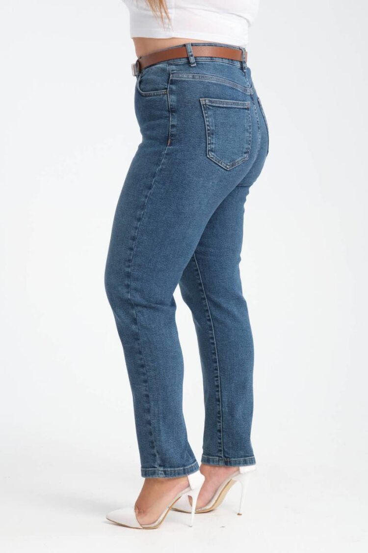 Casual Plus Size Mom Jeans High Waist Skinny Leg