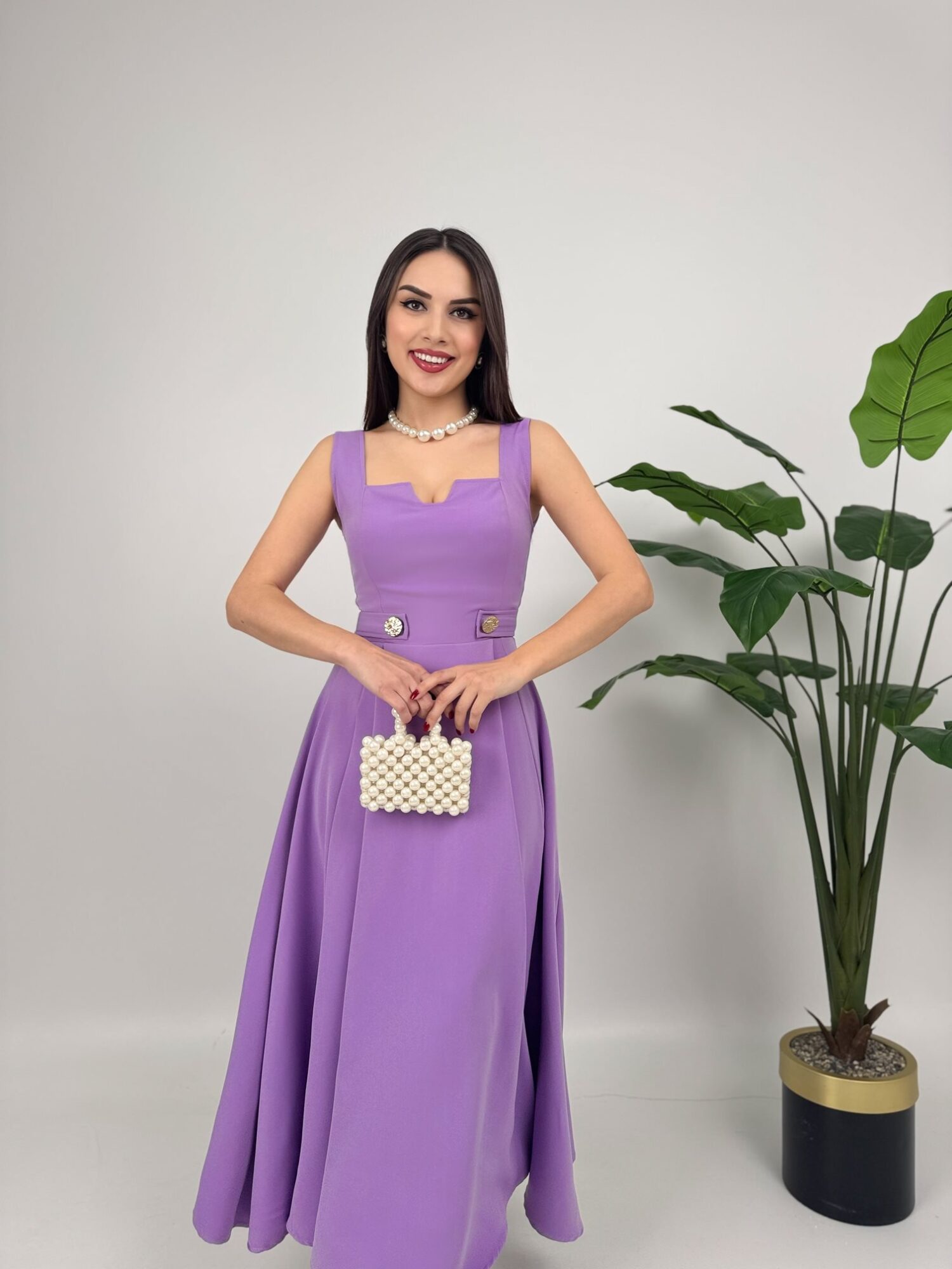 Purple Elegant Fit And Flare Maxi Dress - Brand: Miss Janell - Women & Kids, Baby Clothes Wholesale - Globality Store