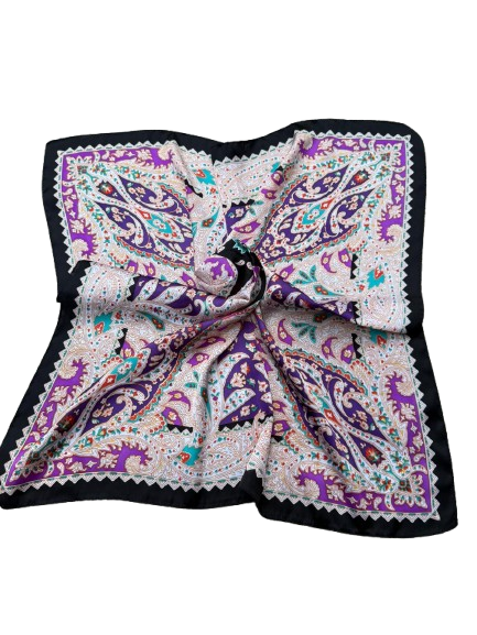 Ethnic Black Shawl With Paisley Floral Elegance