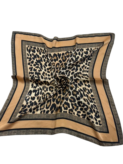 Brown Shawl With Elegant Animal Print