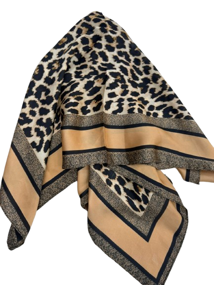 Brown Shawl With Elegant Animal Print