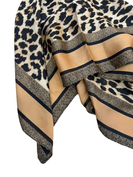 Brown Shawl With Elegant Animal Print