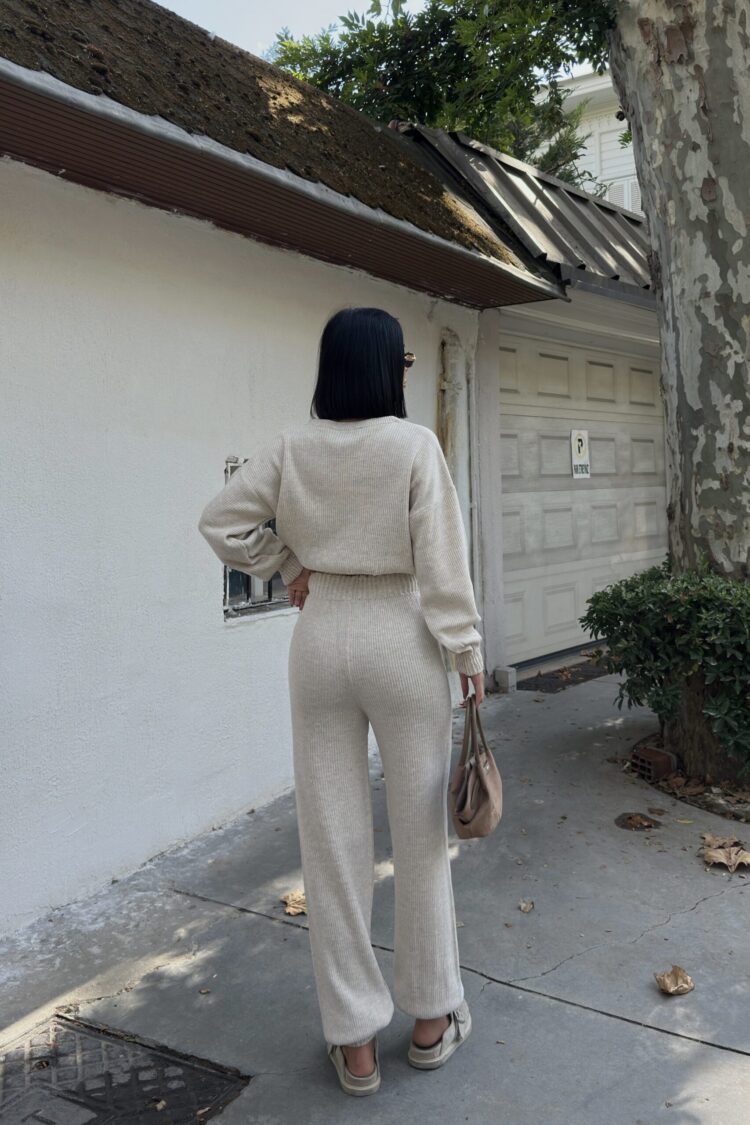 Beige Casual Streetwear Suit