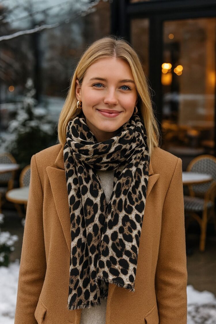 Leopard Print Thick Shawl
